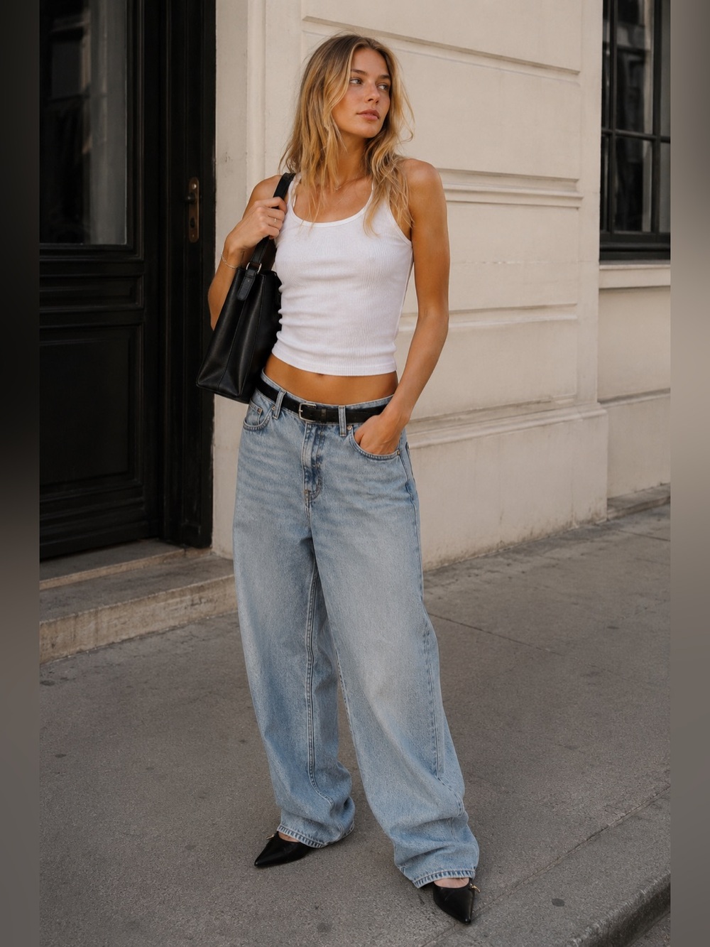 Triarchy | Low Slung Organic Cotton Slouch Jeans | Size 27
